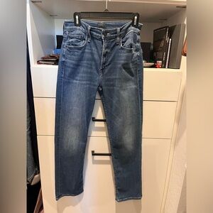 MOTHER The mid rise rider ankle in Wish on a Star.